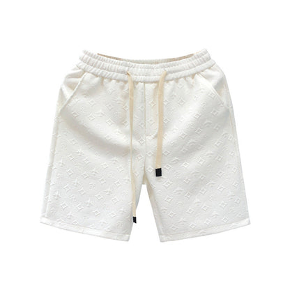 White Jacquard Shorts For Men Shorts Ooho