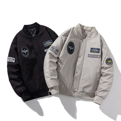 Japanese Style Alphabet Embroidery Bomber Jacket Coat Men And Women Couple Thin Ooho