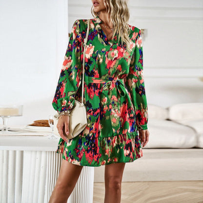 European & American Printed Shirt Dress for Women | Trendy Button-Up Dress Ooho