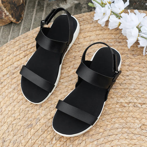 Female Comfortable Flat Heel Women's Peep Toe Sandals Ooho