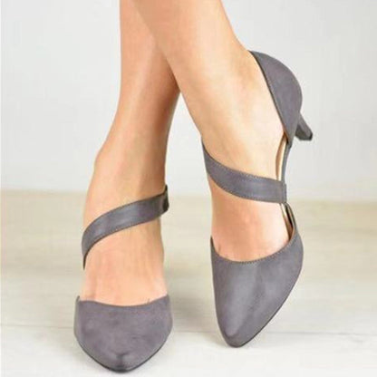 Pointed Stiletto Heel Hollowed Sandals Women Ooho