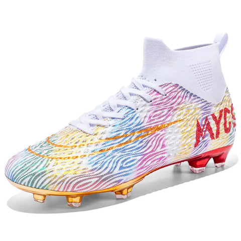 Men's Outdoor Training Gold-plated Bottom High-top Soccer Shoes Ooho 