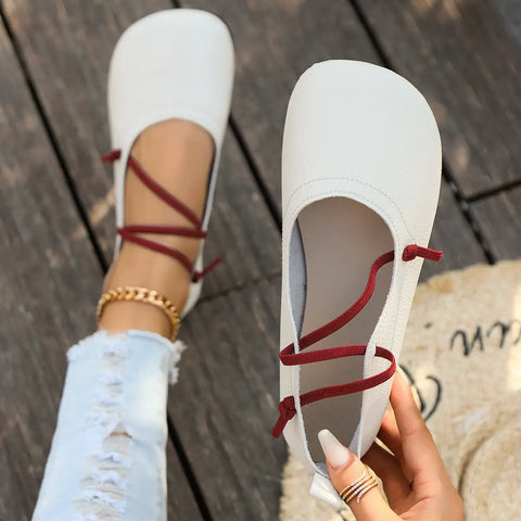 Fashion Square Toe Flats Shoes Shallow Slip-on  Loafers Casual Cozy Shoes Ooho