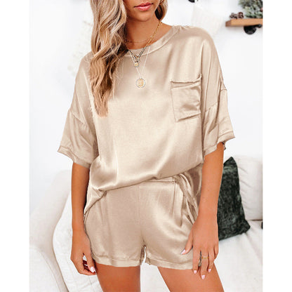 Pajama Set Short Sleeve Sleepwear Women Home Clothing Ooho