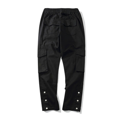 Solid Color Multi-pocket Cargo Pants Men Ooho