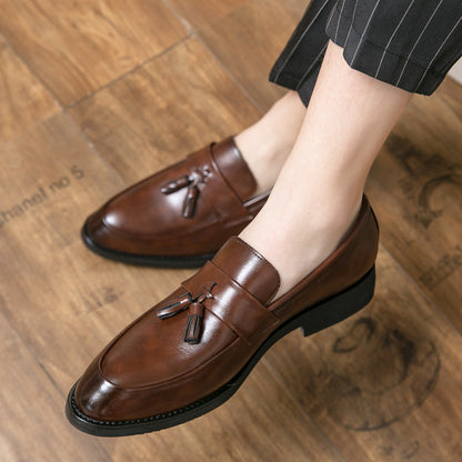 Casual Men Loafers Classic Tassel Men Leather Shoes Wedding Men Dress Ooho