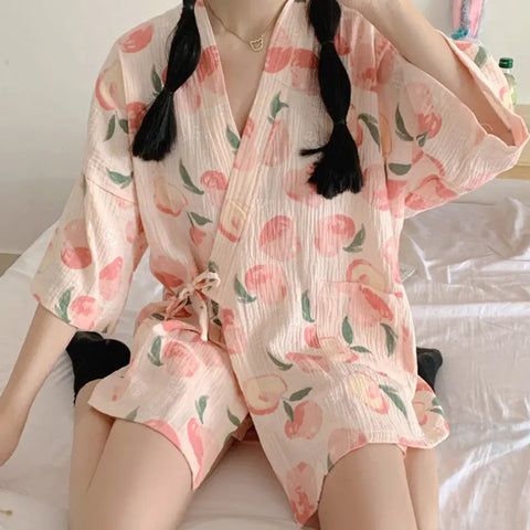 Pajama Sets Women Sweet Casual Simple Design Stylish Japanese Style Ooho