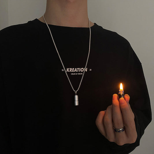 Creative Lighter Necklace Male Hip Hop Ooho