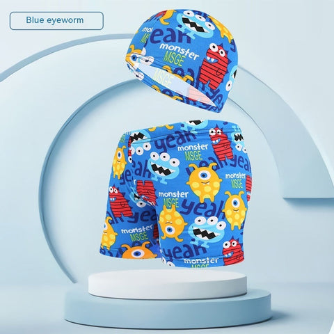 Children's Swimming Trunks Beach Vacation With Swimming Cap Suit Ooho