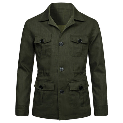 Lapel Multi-pocket Workwear Jacket Men Ooho