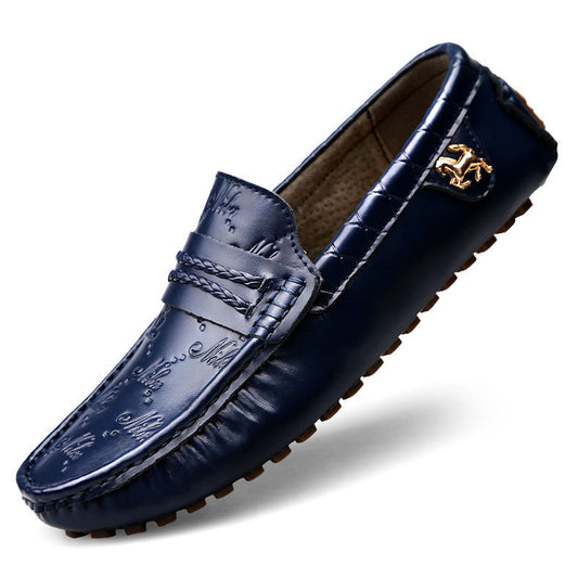 Plus Size Driving Shoes Authentic Leather Loafers Men Ooho