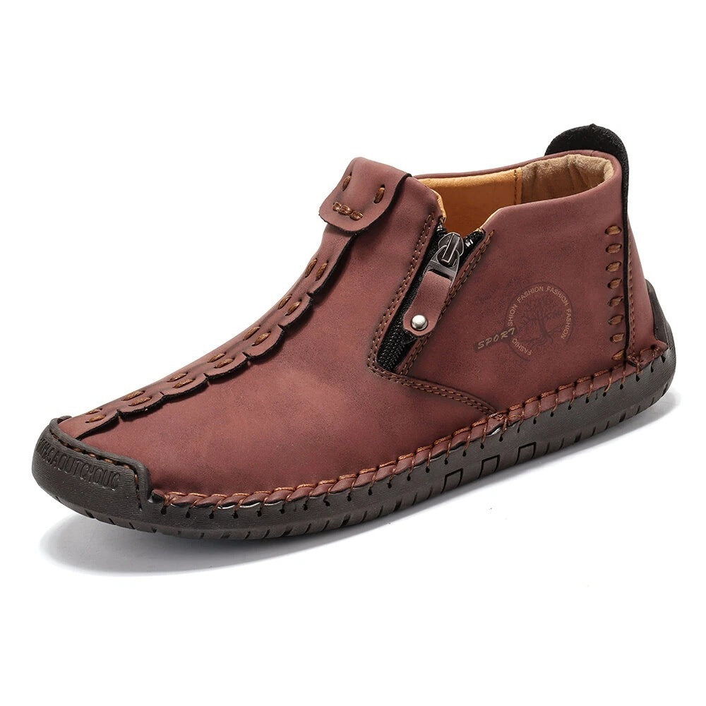 Men Ankle Boots Zipper Outdoor Hiking Shoes Ooho