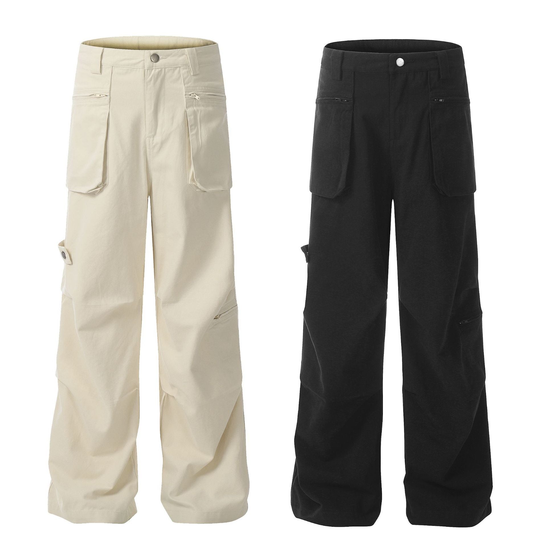 Cotton Loose Straight Cargo Pants Men Ooho