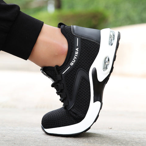 Black Sneakers Men Work Safety Shoes Lightweight Breathable For Gym Travel Work Casual Tennis Running Shoes Ooho