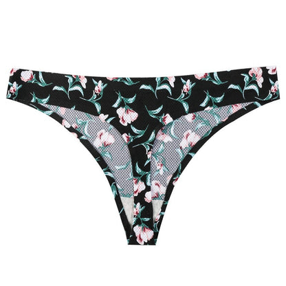 Printed Breathable One Piece Low Waist Thong Women Ooho