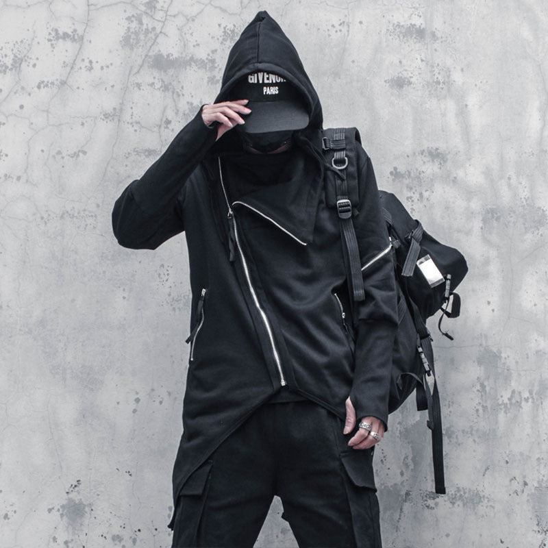 Dark Asymmetric Design Coat Gothic Trench Coat Men Ooho