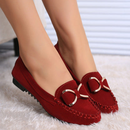 Fashion Bowknot Flats Shoes Women Casual Solid Loafers Cozy Shoes Ooho