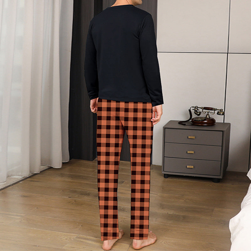 Ice Silk Long Sleeve Long Pants Men's Pajama Set Ooho