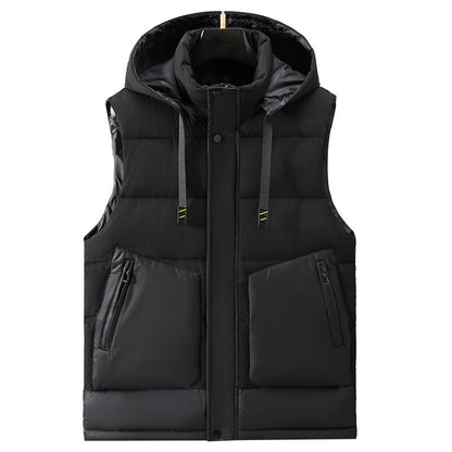 Fashion Trendy Men Cotton Vest Wholesale Winter Menswear New Disassembly Cap Men Cotton Waistcoat Outer Wear Vest Men Ooho