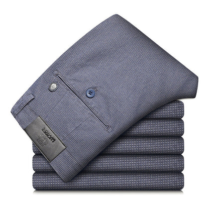 Fine Plaid Stretch Pencil Pants Slim-fit Pants Men Ooho