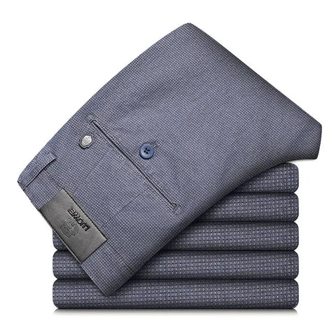 Fine Plaid Stretch Pencil Pants Slim-fit Pants Men Ooho