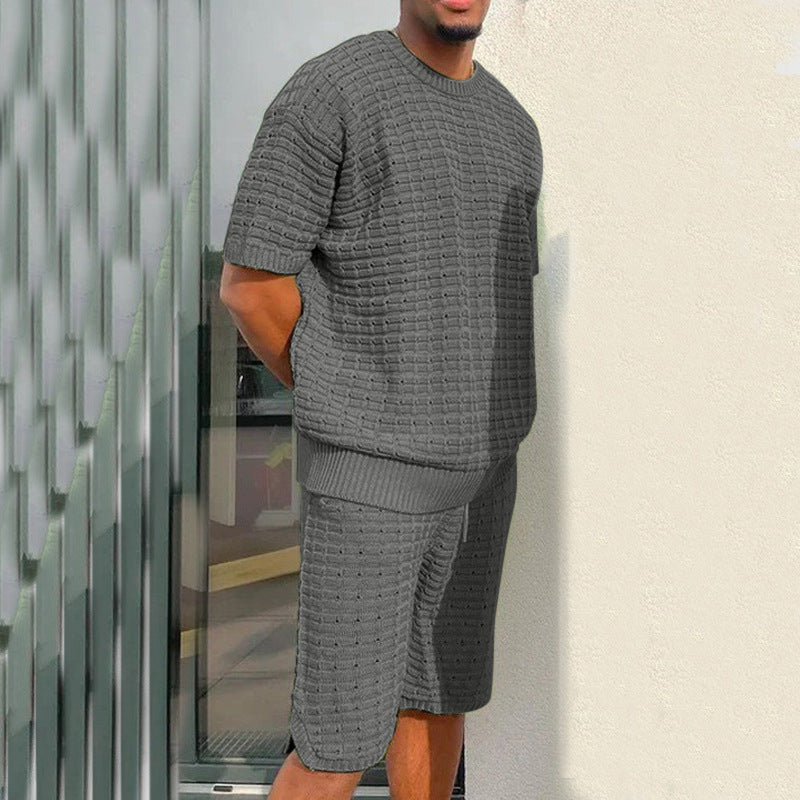 Men's Summer Suit Fashion Loose Men 2 Pieces Outfit Summer Hippie Shirt And Short Set Ooho