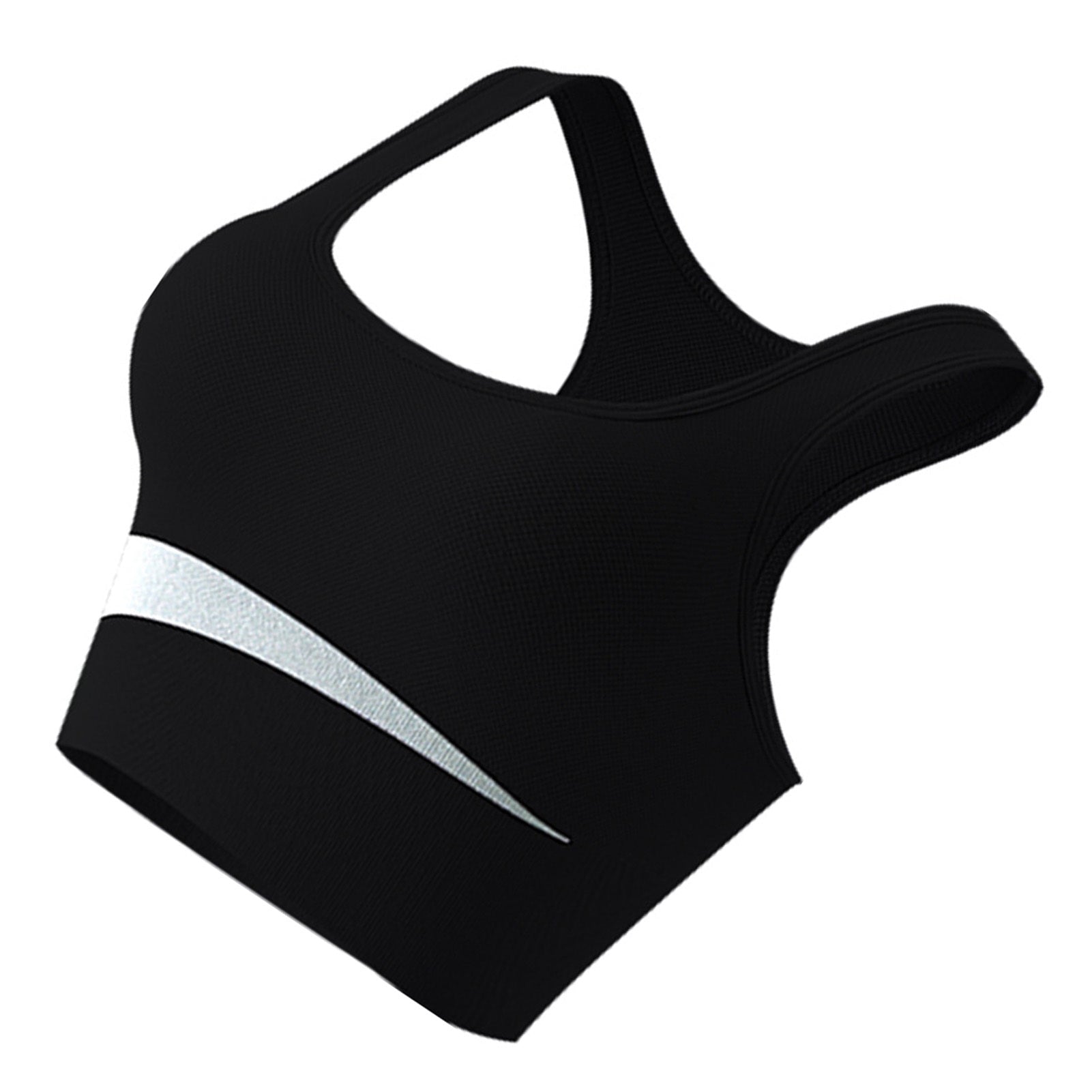 Sports Bra Nylon Breathable Skin Friendly U Shaped Steel Ring Free Running Gym Athletic Bra for Women Black M Ooho