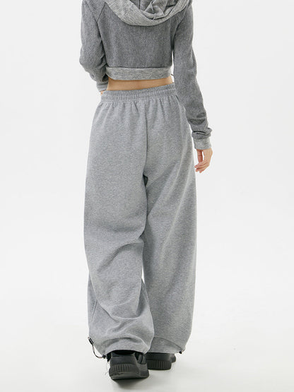 Women’s Gray Draped Sweatpants | Casual Loose Fit Athletic Jogger Pants Ooho