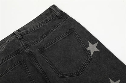 XINGX Printed Straight Jeans For Men Ooho