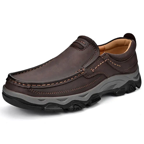 Male PU Plus Size Leather Shoes Outdoor Hiking Shoes Ooho 