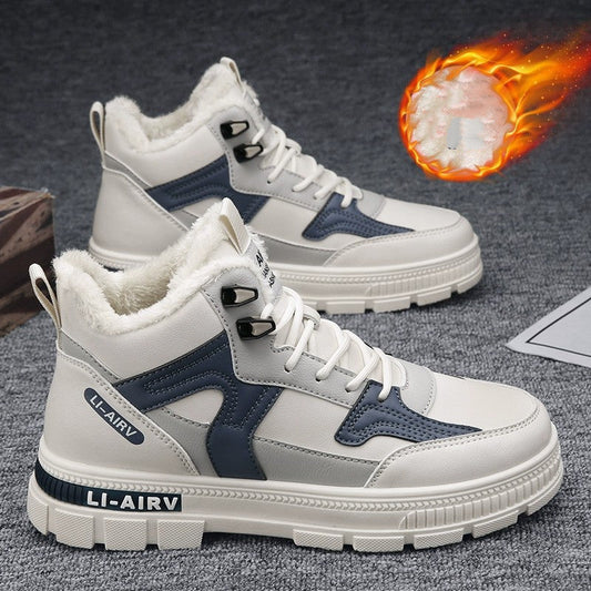 Winter Thickened Velvet Warm Ankle Boots Men Outdoor Subzero Anti-cold Anti-ski Snow Boots Outdoor Casual Walking Running Flat Shoes Ooho
