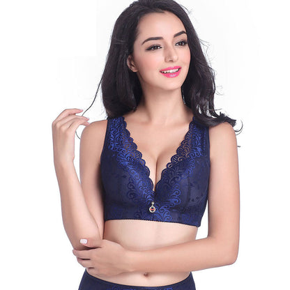 Oversized Bra Centerless Underwire Bra Wide Strap Adjuster Thin Large Cup Bra Ooho