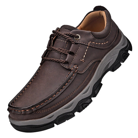 Male PU Plus Size Leather Shoes Outdoor Hiking Shoes Ooho