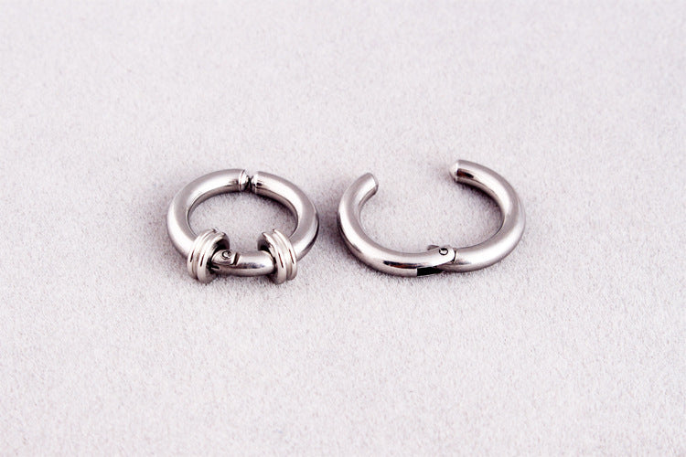Titanium Steel Male Non Pierced Earring Ear Clip Magnet False Earrings Ooho
