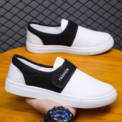 Canvas Flat Shoes Men Velcro Casual Sneakers Ooho