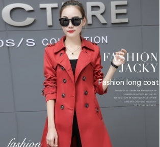 Slim Women’s Plus Size Mid-Length Trench Coat – Stylish & Comfortable Outerwear Ooho
