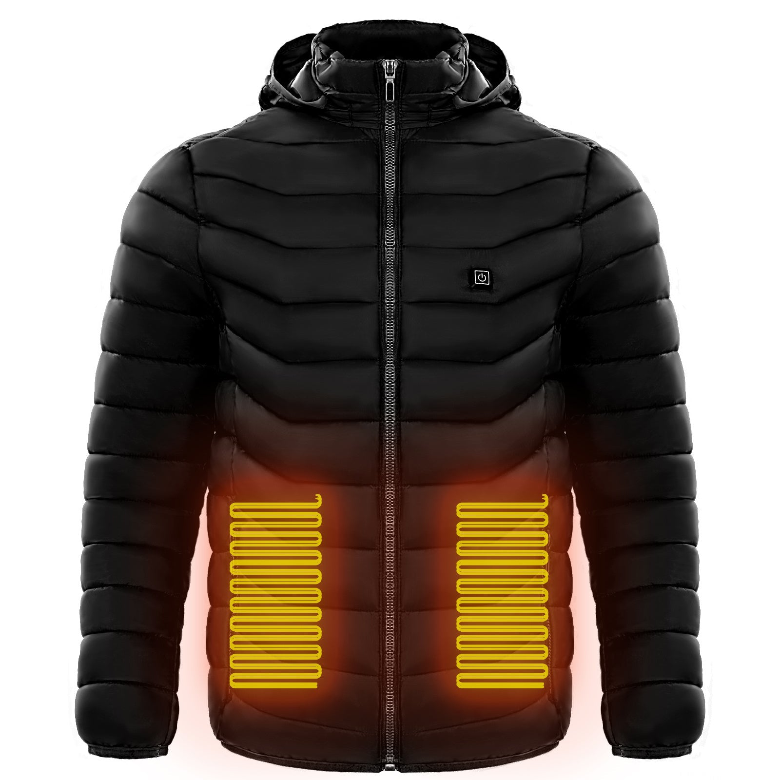 Men Heated Puffer Jacket Electric Heating Coat Insulated Hood Windbreaker Ooho