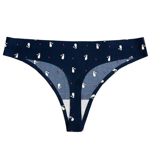 Printed Breathable One Piece Low Waist Thong Women Ooho