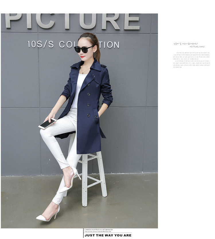 Slim Women’s Plus Size Mid-Length Trench Coat – Stylish & Comfortable Outerwear Ooho