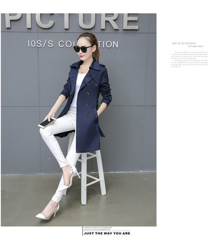 Slim Women’s Plus Size Mid-Length Trench Coat – Stylish & Comfortable Outerwear Ooho
