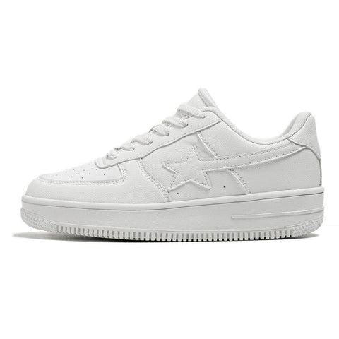 Thick Soled White Casual Sneakers For Men Ooho
