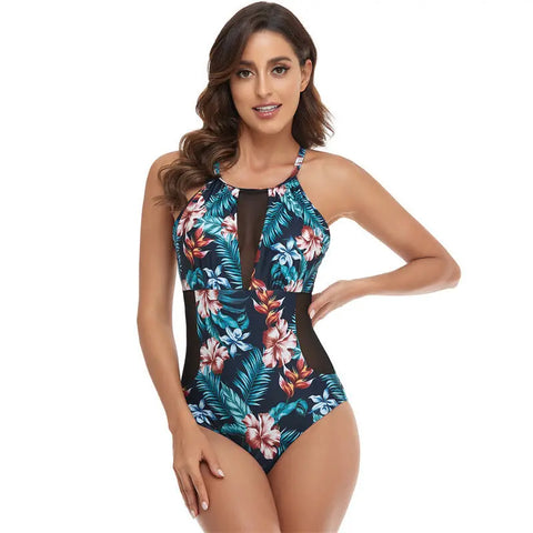 Push Up Bikini One-piece Printed Spun Yarn Swimsuit For Women Ooho