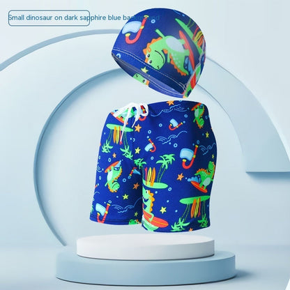 Children's Swimming Trunks Beach Vacation With Swimming Cap Suit Ooho