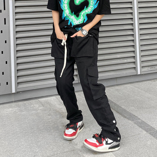 Solid Color Multi-pocket Cargo Pants Men Ooho