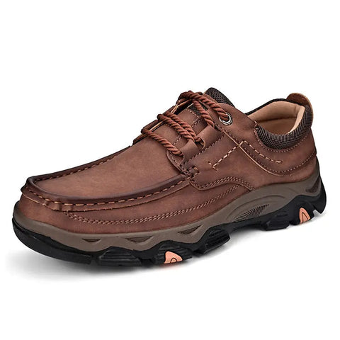 Male PU Plus Size Leather Shoes Outdoor Hiking Shoes Ooho 