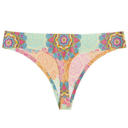 Printed Breathable One Piece Low Waist Thong Women Ooho