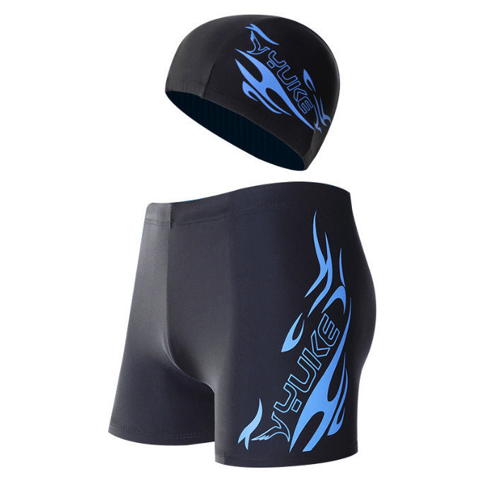 Men's Boxer Swimming Trunks Plus Size Swimsuit Swimming Cap Suit Ooho