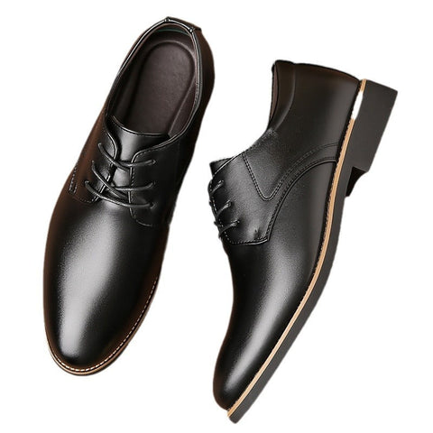 Plus Size Business Formal Wear Black Leather Shoes For Men Ooho
