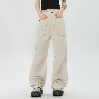 Cotton Loose Straight Cargo Pants Men Ooho