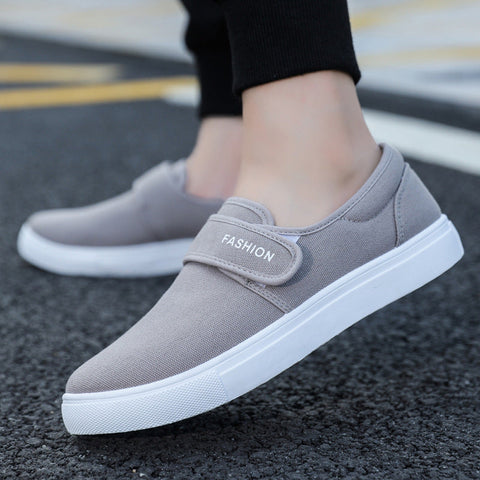 Canvas Flat Shoes Men Velcro Casual Sneakers Ooho